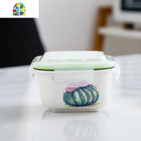 陶瓷汤碗带盖微波炉专用密封盒吃饭碗上班族带饭水果储物盒保鲜盒 FENGHOU