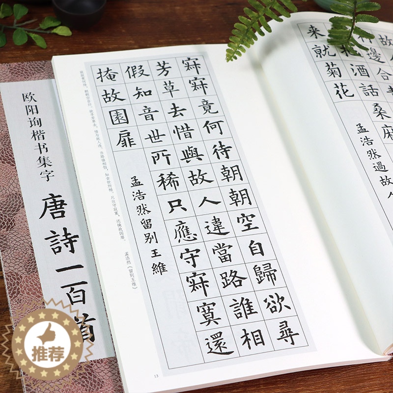[醉染正版]中国历代经典碑帖集字 欧阳询楷书集字唐诗一百首 收录欧阳询楷书经典碑帖集字古诗词作品集临摹教程 楷书毛笔书法