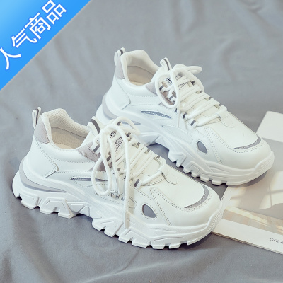 SUNTEK2023夏季新款运动鞋女老爹百搭休闲轻便跑步学生小白鞋ins潮