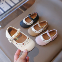儿童皮鞋2026年秋季新款花朵绣花女童公主鞋时尚女宝宝单鞋潮