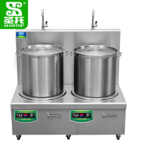 圣托(Shentop)304#不锈钢双头电矮汤炉 酒店饭店矮汤炉平面高汤炉 DCE32
