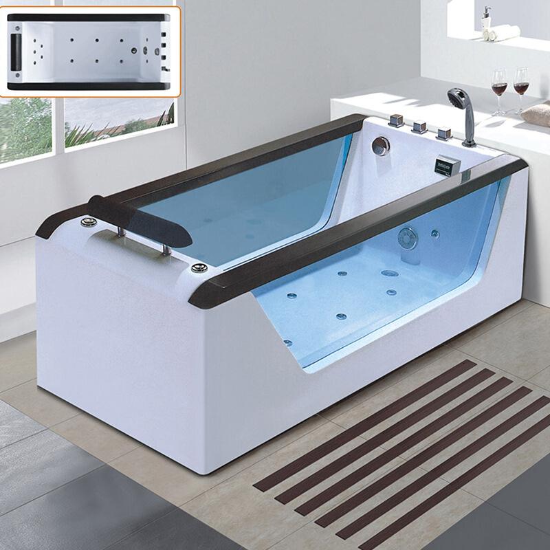 独立式方形玻璃浴池亚克力按摩浴缸双人spa酒店冲浪浴缸厂家批 1750*