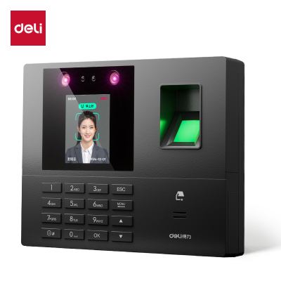 得力34521CS智能云考勤机 掌静脉人脸指纹考勤机 黑色 单位/台