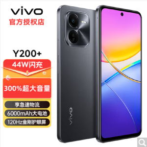 vivo Y200+ 幽夜黑 12GB+512GB 第二代骁龙4 5G芯 双卡5G 5000毫安大电池 44W闪充 5000万影像手机 Y200