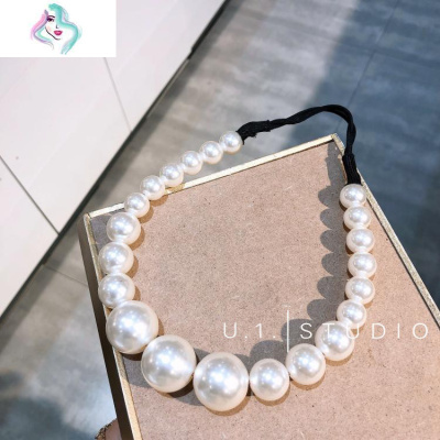 韩国东大白色圆珠珍珠弹力发带发卡发箍气质可爱精美发夹你那么美发箍店主更推荐