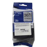 兄弟(brother)标签机色带 原装标签打印机标签带标签纸36mm宽度 亚光银底黑字36mm TZE-SM961