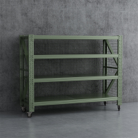 臻远 ZYJJ-HJ-092 可移动货架库房置物架带轮重型货架四层后背有网2000*600*2000mm/500kg