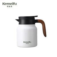 珂美芙 304不锈钢带提手保温茶壶 白色1000ml 个
