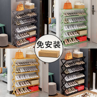 简易免安装窄鞋架子家用门口可折叠宿舍鞋柜租房一拉就用置物多层