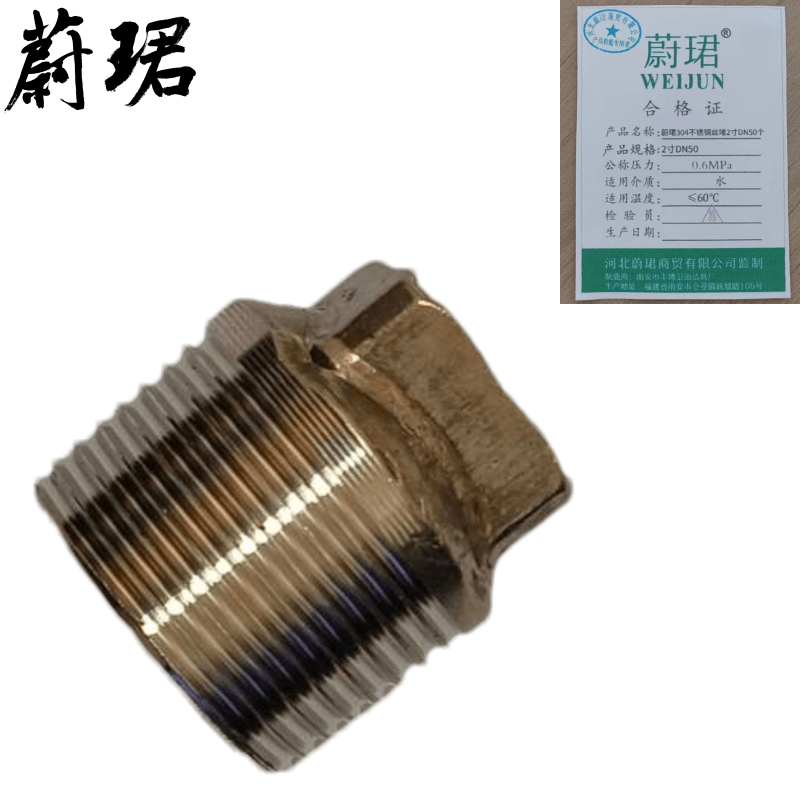 蔚珺304不锈钢丝堵2寸DN50个