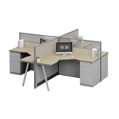 臻远ZYGW-103屏风工作卡位职员桌办公桌 十型四人位