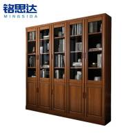 铭思达实木书柜五门台