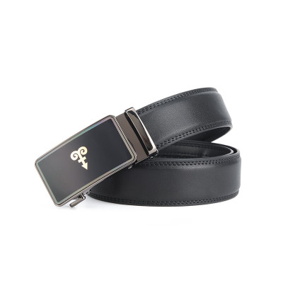 恒源祥 男皮带牛皮自动扣腰带真皮商务裤带 HYX0635 黑色110-130cm/条