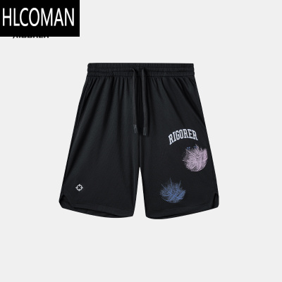 HLCOMAN运动短裤男士夏季美式篮球裤宽松训练健身透气休闲针织五分裤