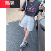 YIBUSHENG2024季新款韩版百搭休闲裤女高腰显瘦阔腿短裤小个子穿搭裤子潮