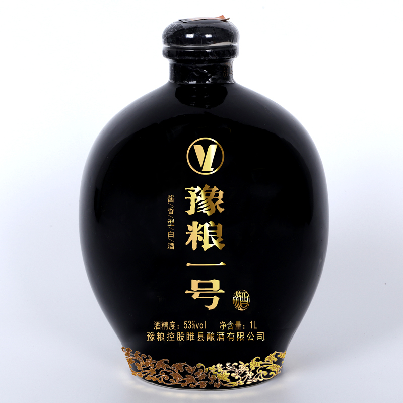 豫粮一号黑坛53%vol酱香型白酒1L装