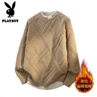 花花公子新款高品质 2025年秋冬款圆领针织毛衣男