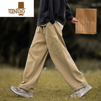 YANXU夏季日系工装裤男士直筒宽松潮牌百搭休闲男生长款裤子款