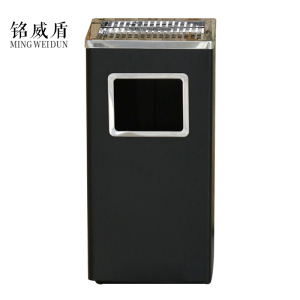 铭威盾不锈钢垃圾桶烟蒂柱灭烟桶带烟灰缸室外电梯口立式丽格长方形黑色