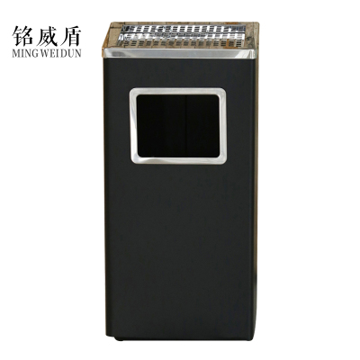 铭威盾不锈钢垃圾桶烟蒂柱灭烟桶带烟灰缸室外电梯口立式丽格长方形黑色
