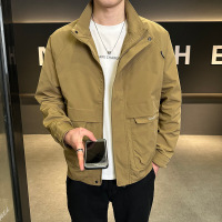 立领夹克外套男士秋装新款潮流修身工装上衣服青年百搭
