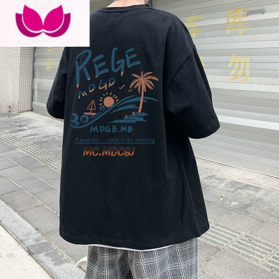 七斓男士短袖T恤新款潮流港风学生嘻哈韩版宽松帅气半袖体恤