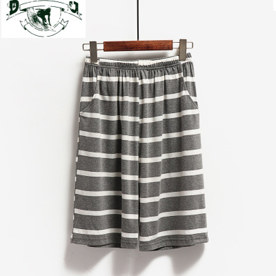 HLCOMAN男士睡裤男夏天灰色短裤棉莫代尔家居裤大码宽松五分裤中裤薄款睡裤