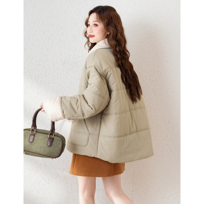 [3件8.5折237.9元,叠加优惠券]唐狮秋冬新款女棉衣短款百搭休闲棉服保暖小众设计感外套