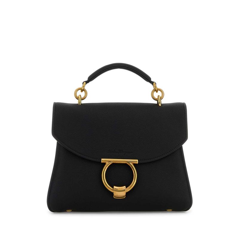 Ferragamo意大利牛皮手提链条包女包GANCINO元素金色五金质感柔软小羊皮