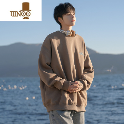 YANXU日系纯色基础款卫衣男2023新款款港风潮牌青少年学生外套