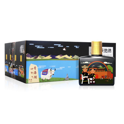 天佑德青稞酒 52度 小黑125ml*4瓶*6条整箱白酒 大美青海文创版