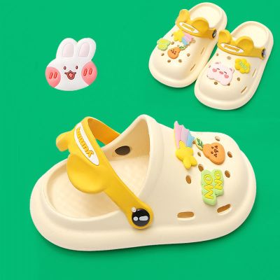 儿童洞洞鞋夏室内防滑包头凉拖男女幼儿宝宝卡通可爱外穿防撞拖鞋卡诺蔻