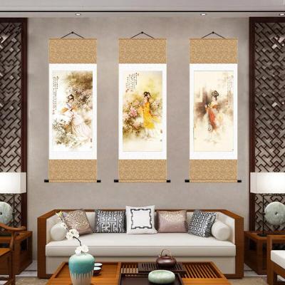 苏宁臻选-红楼梦人物挂画金陵十二钗国画工笔画仕女图古代美女卷轴挂画装饰