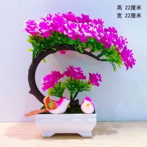 维诺亚新款假花仿真花仿真塑料盆景酒柜客厅婚房装饰玄关摆放摆件