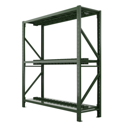 鑫升顺消防铁锹镐农具摆放架安保装备器材存放架绿色货架双层盾牌重型-主架