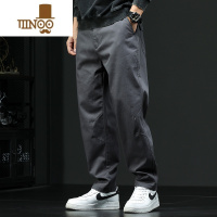 YANXU美式工装裤男灰色阔腿裤宽松潮牌直筒裤子男士休闲裤男款大码长裤