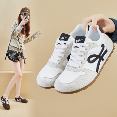ins韩版新款德训鞋女秋季学生跑步运动厚底增高休闲鞋