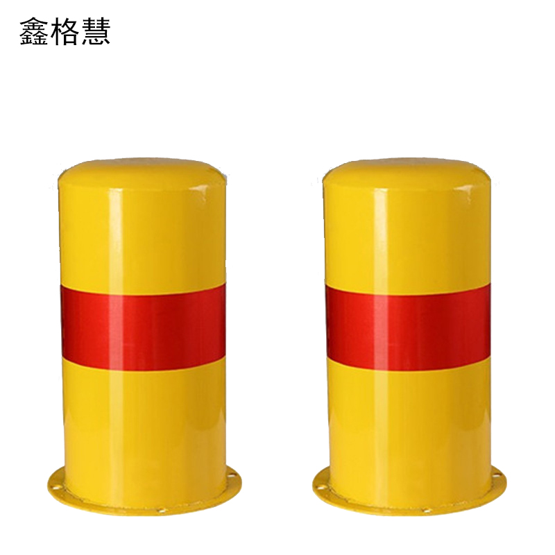 鑫格慧 钢管警示柱路障交通隔离桩防撞铁立柱警示柱 50固定警示柱500*114*1.0mm 个