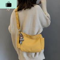 日韩系简约帆布包女2020新款潮ins简约休闲少女斜挎包单肩布袋包NEW LAKE