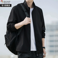 啄木鸟2025春秋季新款休闲夹克外套男士纯色宽松防风工装上衣服K