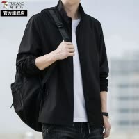 啄木鸟2025春秋季新款休闲夹克外套男士纯色宽松防风工装上衣服K