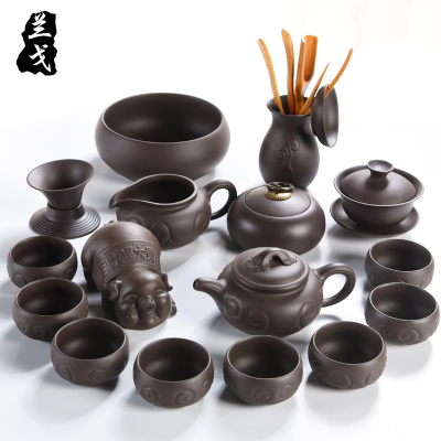 美帮汇紫砂功夫茶具套装家用配件原矿老紫泥西施壶陶瓷茶杯茶壶