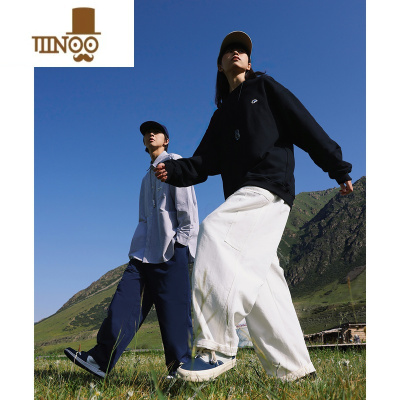 YANXU日系潮牌圆领卫衣男女款长袖情侣宽松上衣打底衫