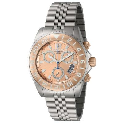 Invicta男表钛合金玫瑰金表盘石英腕表防水设计简约时尚