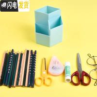 三维工匠笔筒创意时尚可爱大笔筒学生桌面摆件简约办公用品笔桶文具办公桌收纳盒大容量多功能儿童笔盒教师节笔 北欧黄[2个装]