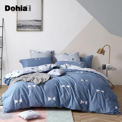 美帮汇四件套全棉全棉床品三件套简约床单被套粉红弗洛拉