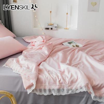 家柏饰(CORATED)夏季空调被水洗夏凉被春秋双人真丝夏天单人学生宿舍三件套薄被子