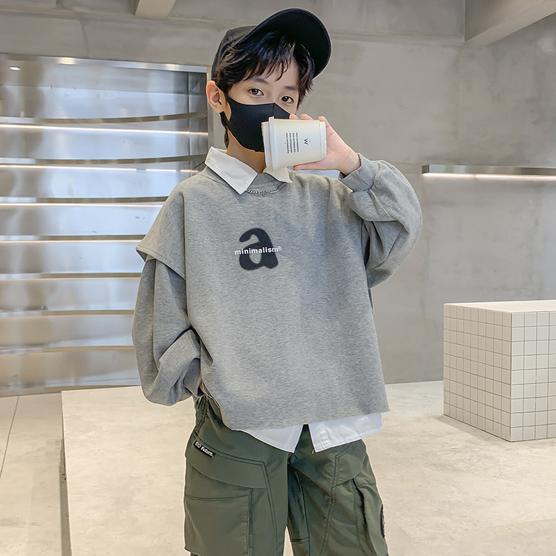 男童秋装大童卫衣新款男孩秋季衣服打底衫洋气儿童春秋款上衣