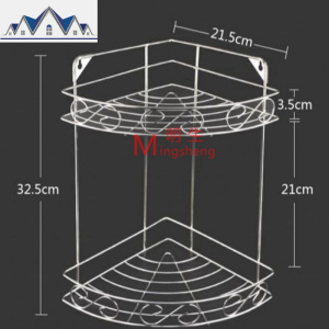 免打孔不锈钢浴室厨房三角置物架调味架卫生间收纳架壁挂架三角篮 三维工匠