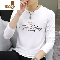 YANXU男士t恤长袖宽松大码打底衫薄款秋衣韩版潮ins体桖上衣服
